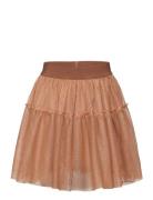 Skirt Mesh W. Glitter Dresses & Skirts Skirts Short Skirts Brown Minym...