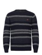 Infosan Tops Knitwear Round Necks Navy INDICODE