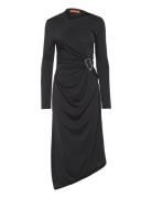 Long Sleeve Midi Dress With Fixed B Knælang Kjole Black STINE GOYA