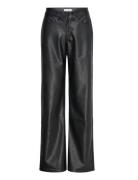 Aina Pu Leather Trousers Bottoms Trousers Leather Leggings-Bukser Blac...