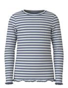 Nkfvemma Ls Slim Top Tops T-shirts Long-sleeved T-Skjorte Blue Name It