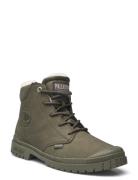 Sp20 Cuff Lth Shoes Boots Ankle Boots Laced Boots Khaki Green Palladiu...