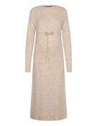 Vmmlefile Ls Boatneck Calf Dress Noos Knælang Kjole Cream Vero Moda Ma...