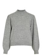 Vimonica L/S O-Neck Knit Top/Pb Tops Knitwear Jumpers Grey Vila