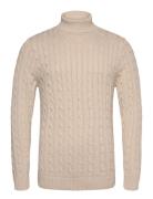 Slhryan Structure Roll Neck Tops Knitwear Turtlenecks Beige Selected H...