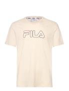 Sofades Logo Tee Tops T-Kortærmet Skjorte Cream FILA