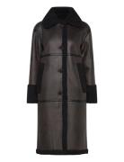 Slelora Coat Outerwear Faux Fur Black Soaked In Luxury