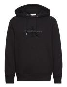 Chenille Monologo Hoodie Tops Sweatshirts & Hoodies Hoodies Black Calv...