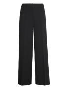 Wideleg Pleated Trousers Bottoms Trousers Suitpants Black Mango