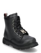 Tommy Hilfiger Lace-Up Ankle Boots Boots Støvler Black Tommy Hilfiger