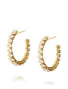 Crystal Navette Loopearrings Gold Accessories Jewellery Earrings Hoops...