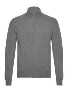 Lambswool Fzip Tops Knitwear Full Zip Jumpers Grey Hackett London