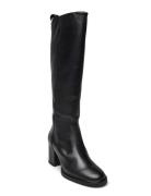 Long Boot Mid Wrapped Lthr Heel Lange Støvler Black Tommy Hilfiger