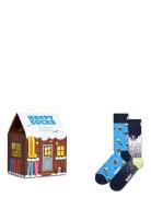 2-Pack Skiing Chalet Gift Set Underwear Socks Regular Socks Brown Happ...