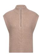 Fqsila-Waistcoat Vests Knitted Vests Beige FREE/QUENT