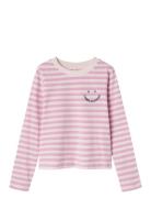 Nkflopine Ls Slim Short Top Tops T-shirts Long-sleeved T-Skjorte Pink ...