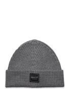 Cotton Ribbed Beanie Accessories Headwear Beanies Grey GANT