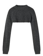 Nlflodet Ls Knit Shrug Tops Knitwear Pullovers Grey LMTD