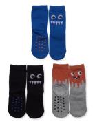 Sock 3 P Sb Monster Halloween Socks & Tights Socks Blue Lindex