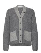 Sibille Cardigan Mohair Tops Knitwear Cardigans Grey Naja Lauf