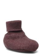 Footies - Single Layer Shoes Baby Booties Burgundy Fixoni