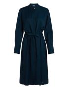 Soft Vis Colarless Shirt Dress Knælang Kjole Navy Tommy Hilfiger