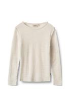 Wool T-Shirt L/S Alfie Tops T-shirts Long-sleeved T-Skjorte Cream Whea...