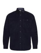 Stretch Corduroy Shirt Tops Shirts Casual Navy Tom Tailor