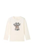 Printed Longsleeve Tops T-shirts Long-sleeved T-Skjorte Cream Tom Tail...