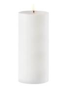 Outdoor Led Pillar Candle, White, 8,4X20 Cm Home Decoration Candles Bl...