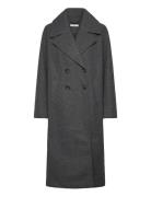 Double Breasted Coat Uldfrakke Frakke Grey Gina Tricot