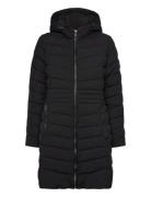 Chevron-Quilted Hooded Jacket Foret Jakke Black Lauren Ralph Lauren