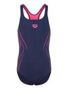 Girl's Arena Reflecting Swimsuit Swim Pro Back Nav Badedragt Badetøj N...