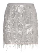 Onlspacy Short Sequins Skirt Wvn Kort Nederdel Silver ONLY