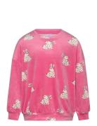 Sweater Velour Aop Rabbit Tops Sweatshirts & Hoodies Sweatshirts Pink ...