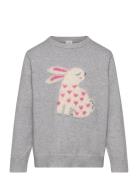 Sweater Knitted Animal Tops Knitwear Pullovers Grey Lindex