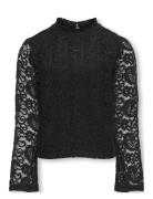 Kogmilly L/S Flared Sleeve Lace Top Jrs Tops Blouses & Tunics Black Ki...