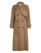 Over D Df Wool Blend Trench Uldfrakke Frakke Brown Tommy Hilfiger