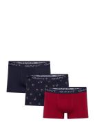 Skier Print Trunk 3-Pack Gb Boxershorts Navy GANT