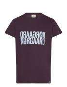 Single Organic Tuvina Tee Tops T-Kortærmet Skjorte Burgundy Mads Nørga...