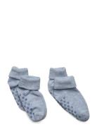 Baby Rib Sock W. Abs  Strømper Non-slip Blue Minymo