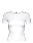 Slim Fitted Tshirt Tops T-shirts & Tops Short-sleeved White Weekday