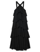 Vmfelicia Sl Ruffle Maxi Dress Exp Maxikjole Festkjole Black Vero Moda