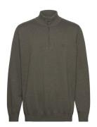 Barbour Cotton Half Zip Designers Knitwear Half Zip Jumpers Green Barb...