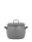 Bellied Pot With Lid, 4L Home Kitchen Pots & Pans Saucepans Grey Kocku...