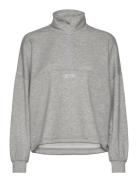 Light Grey Melange Comfy Half Zip Tops Sweatshirts & Hoodies Sweatshir...