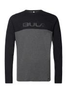 Retro Merino Wool Crew Sport Base Layer Tops Black Bula