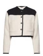 Cropped Tweed Jacket Blazers BouclÉ Blazers Cream Tommy Hilfiger