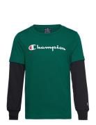 Long Sleeve T-Shirt Sport T-shirts Long-sleeved T-Skjorte Green Champi...