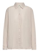 Katana-M Tops Shirts Linen Shirts Beige MbyM